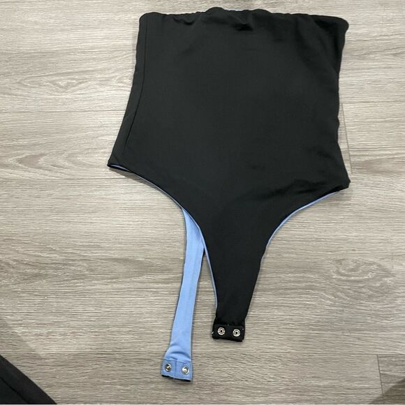 3/$25 ✺ SWS reversible bandeau bodysuit blue black M/L - Picture 5 of 5
